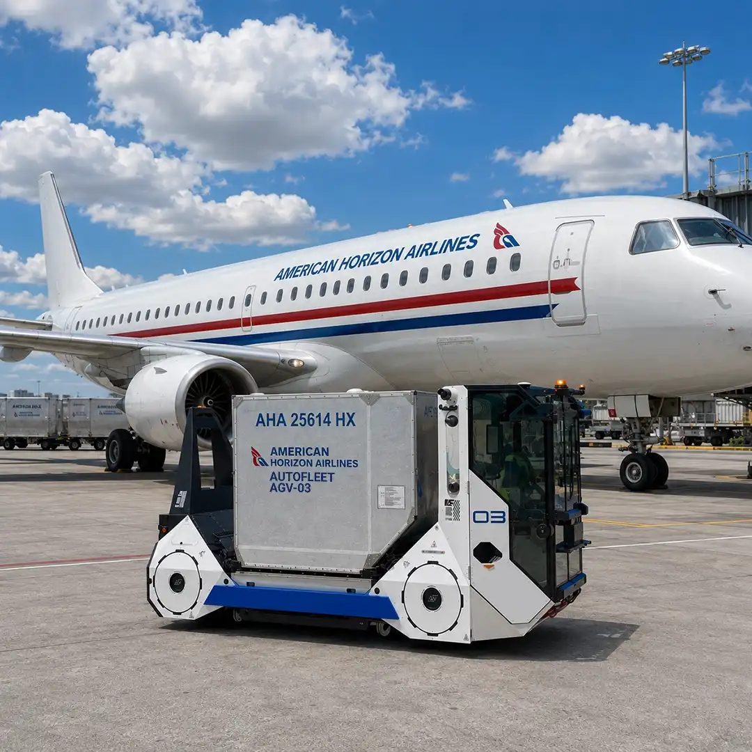 Autonomous airport ground support equipment operating near an aircraft